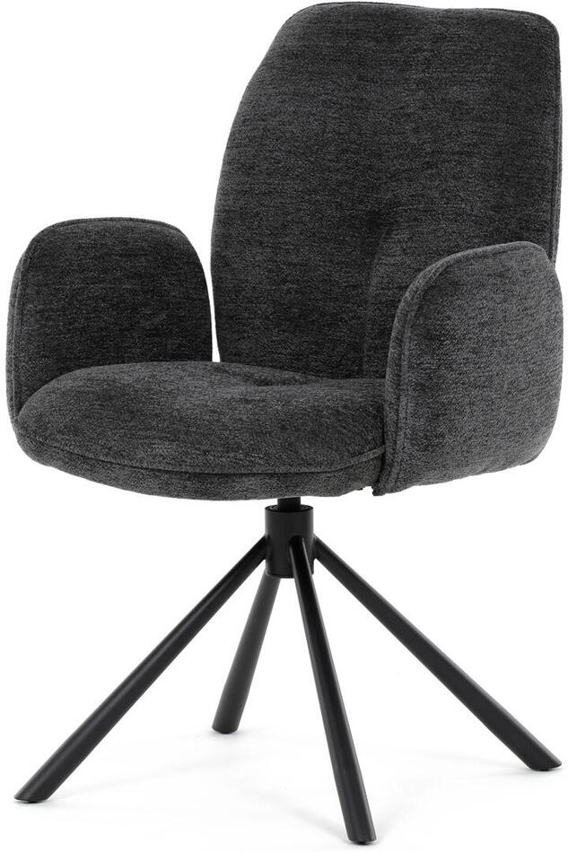 Jídelní židle otočná 360°, černá, látka, DCH-D1330 BK2 Autronic