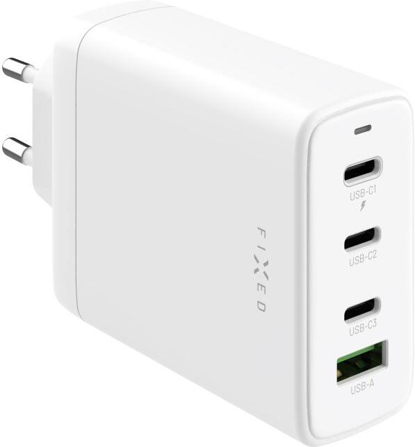 Nabíječka FIXED s 3xUSB-C a USB výstupem, 120W, bílá