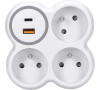 Rozbočka Solight USB A+C rychlonabíječka, bílá-šedá