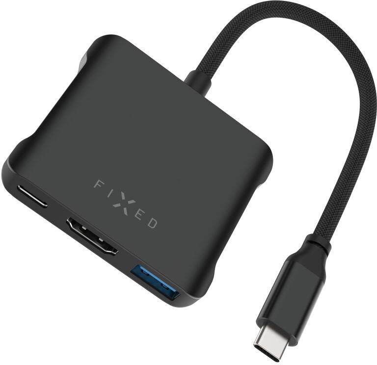 5-portový hliníkový USB-C FIXED HUB Quadri, pro notebooky, 140W, PD 3.1, vesmírně černá