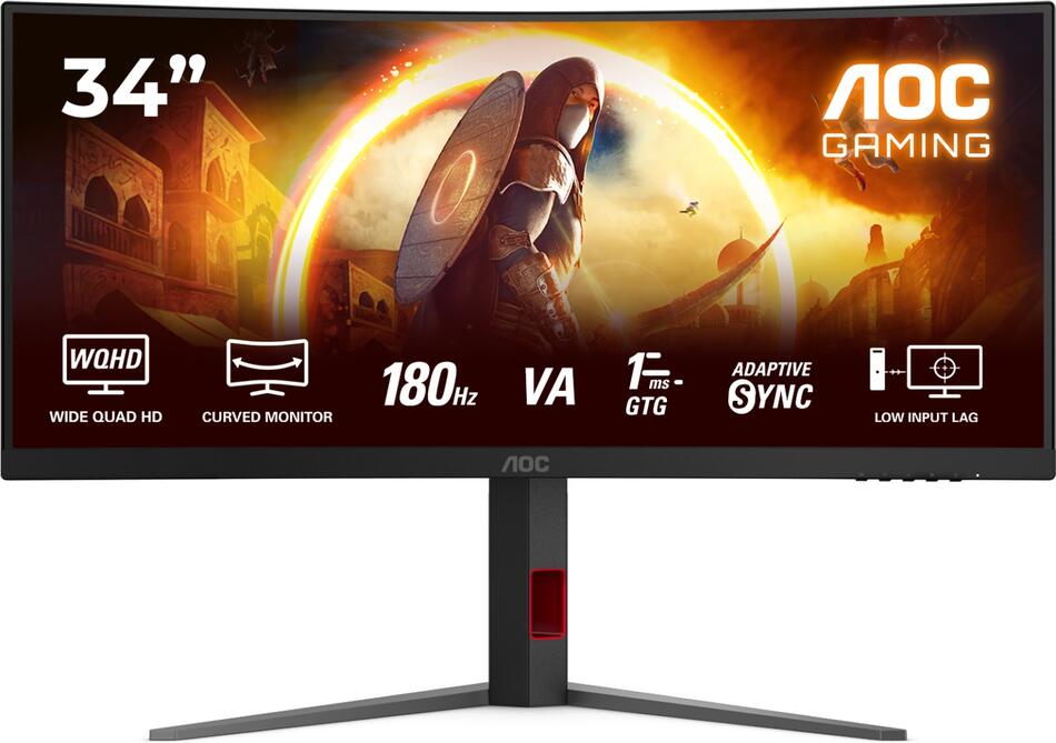 AOC Gaming / CU34G4 / 34" / VA / wQHD / 180Hz / 0,1ms / Black / 3R