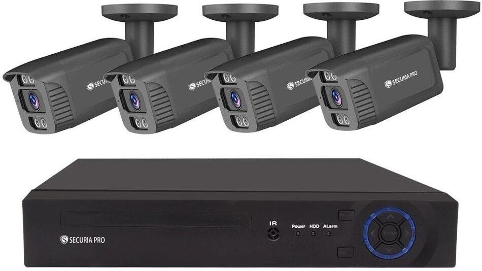 Kamerový set Securia Pro NVR4CHV8S-B SONY smart, IP,4 kamery, 8 Mpx, černý