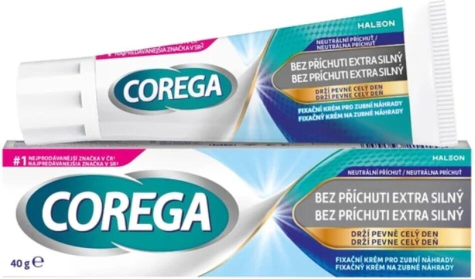 Corega bez příchuti extra silný fixační krém na zubní náhrady 40 g