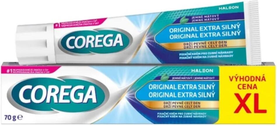 Corega Original extra silný fixační krém na zubní náhrady XL, 70 g