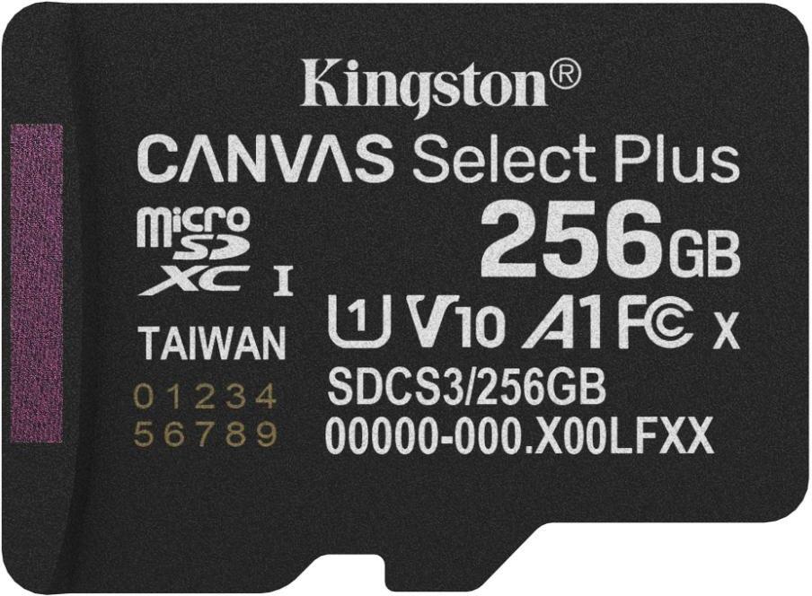 Kingston MicroSDXC karta 256GB Canvas Select Plus, U1, V10, A1 (SDCS3/256GBSP)