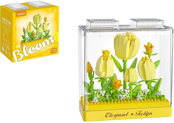 Stavebnice mini KOCO Tulipány plast 295ks v krabičce 11x12x5cm