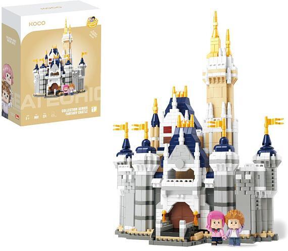 Stavebnice mini KOCO Pohádkový hrad plast 1274ks v krabičce 15x20x8cm