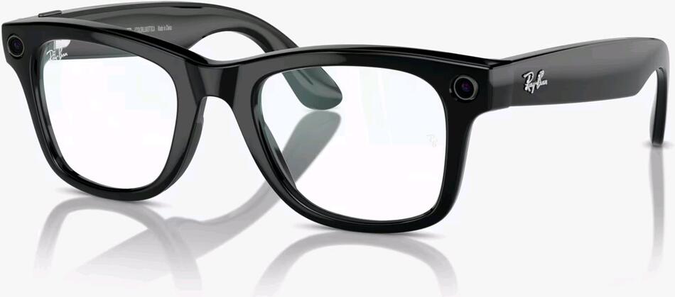 Meta Ray-Ban Wayfarer, AI brýle, Shiny Black, Clear