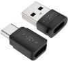 Hliníkový USB-C/C a USB-C/U Data blocker 2in1 FIXED, černý