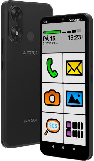 Mobilní telefon Aligator S6700 Senior Black