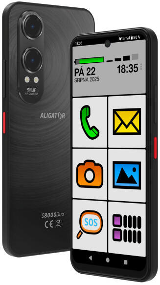 Mobilní telefon Aligator S8000 Senior, černý