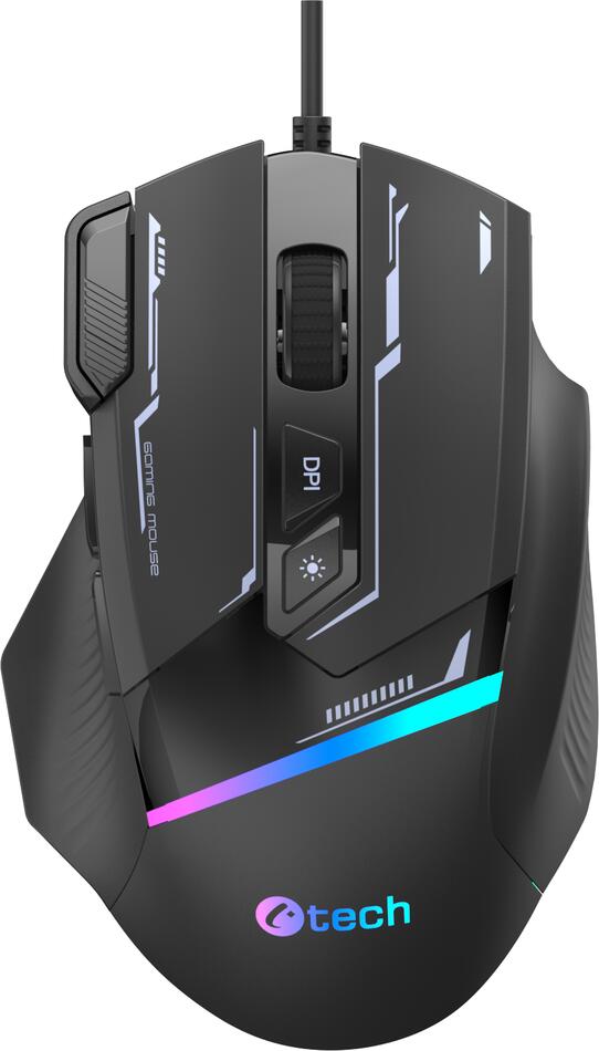 Herní myš C-TECH Zyra (GM-16), casual gaming, 7200 DPI, RGB podsvícení, USB