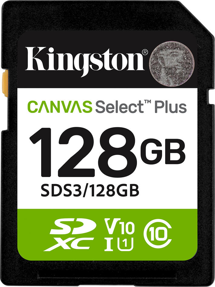 Kingston Canvas Select Plus / SDXC / 128GB / UHS-I U1 / Class 10 (SDS3/128GB)