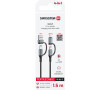 TEXTILNÍ DATOVÝ KABEL SWISSTEN 4in1, 3A 1,5 M ČERNÝ