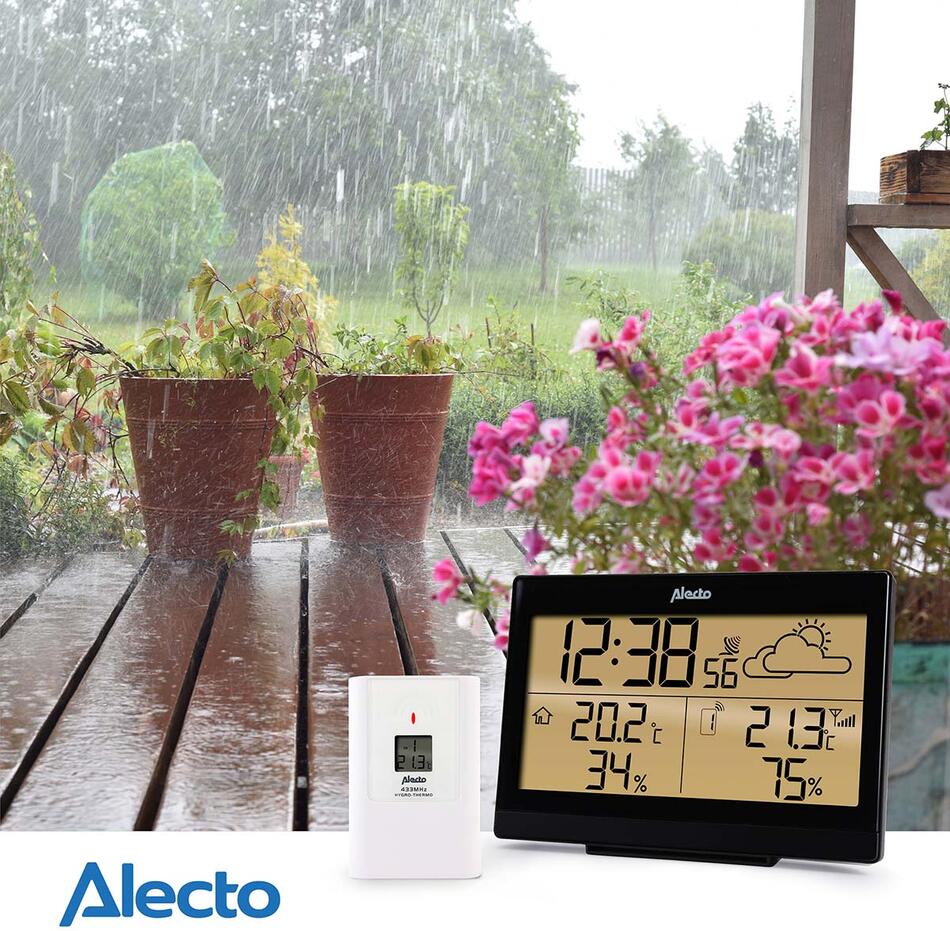 Meteorologická stanice s bezdrátovým senzorem Černá Alecto WS-2300