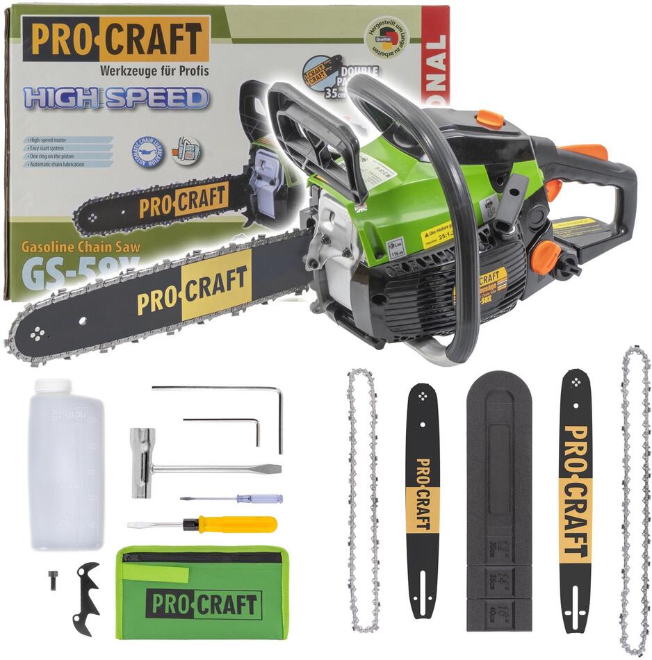 Benzínová řetězová pila Procraft GS-58X / GS-58X