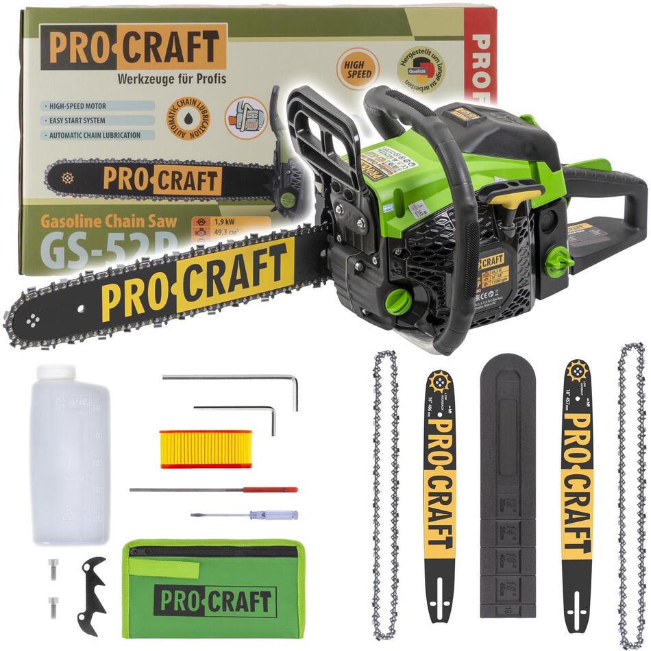 Benzínová řetězová pila Procraft GS-52P / GS-52P