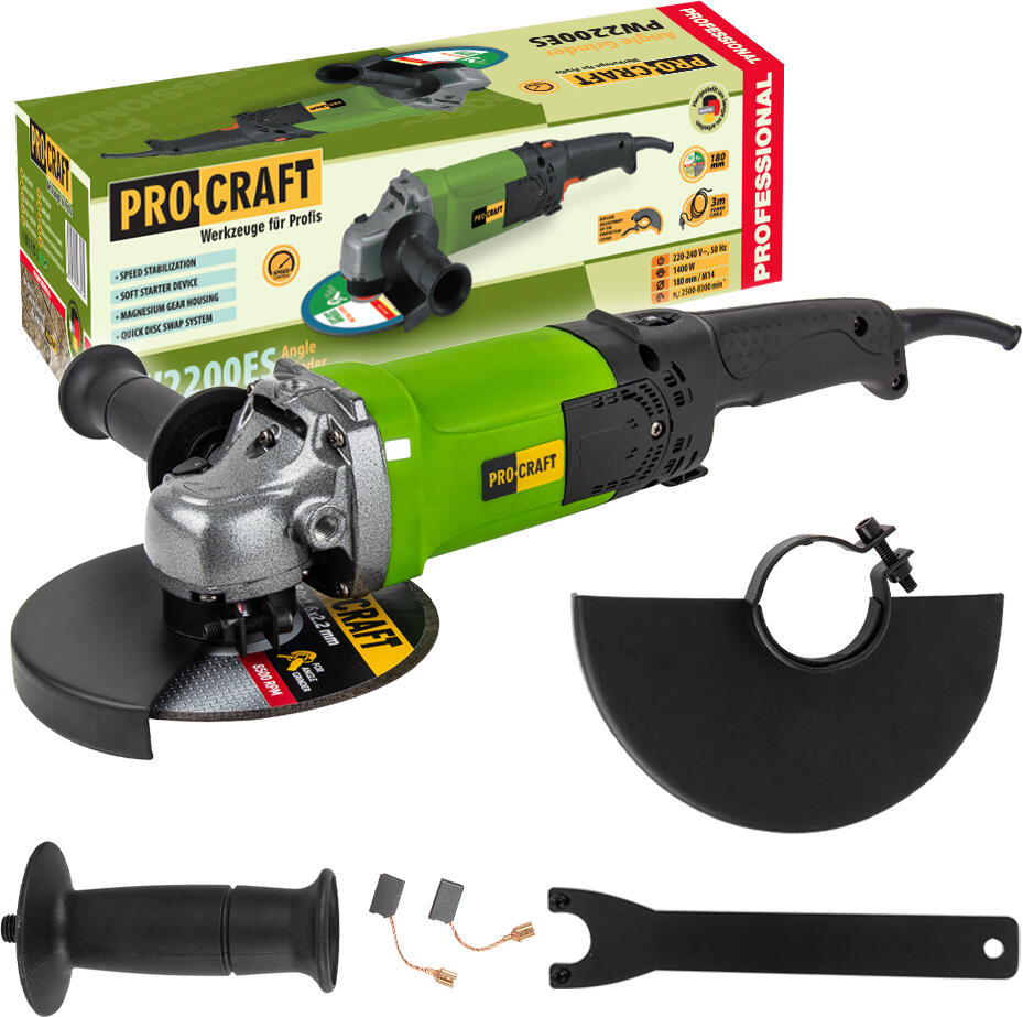 Bruska úhlová Procraft PW2200ES (PW1400ES), 180mm / PW2200ES