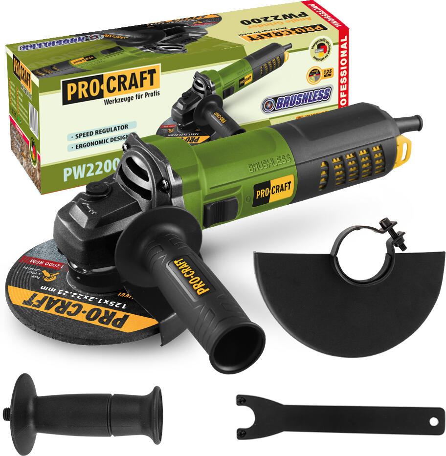 Bruska úhlová Procraft PW2200, 125mm / PW2200
