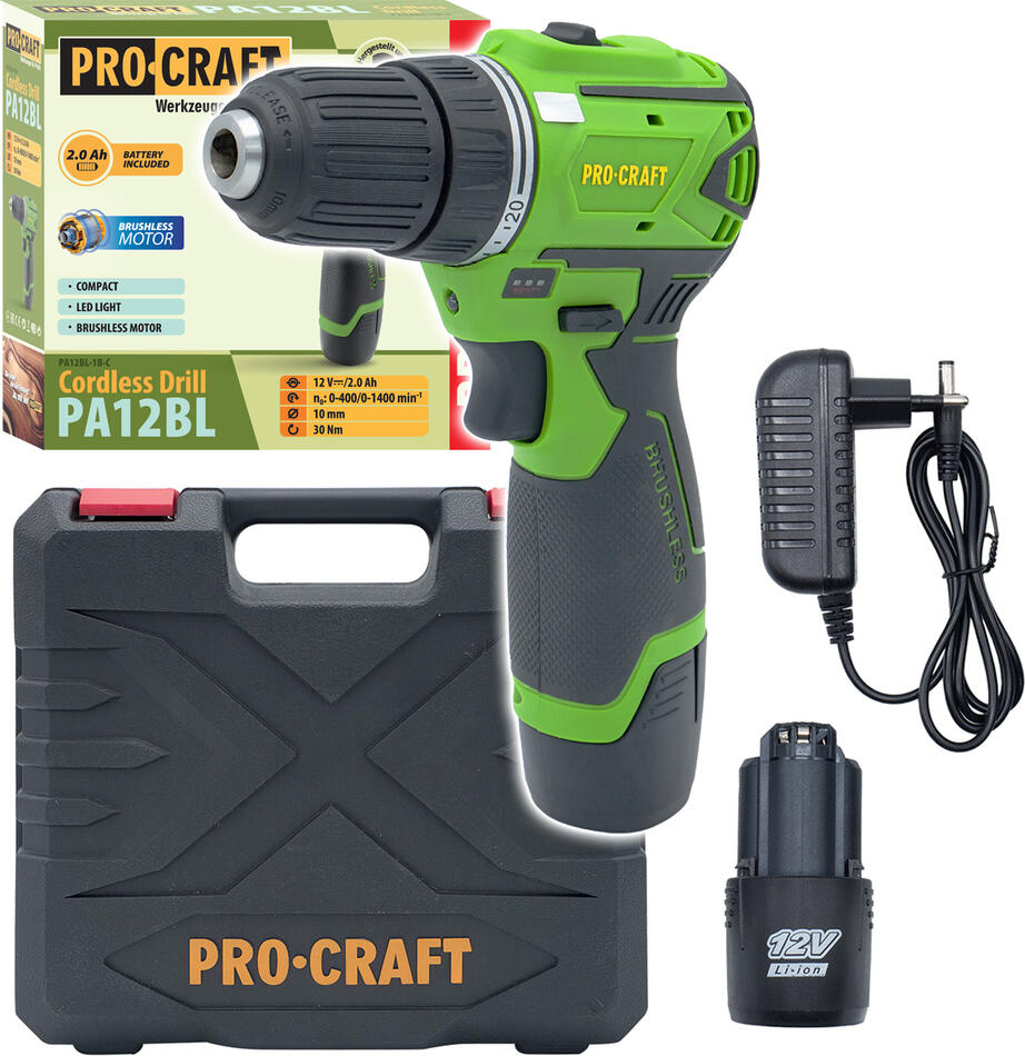 Aku vrtací šroubovák Procraft PA12BL / PA12BL