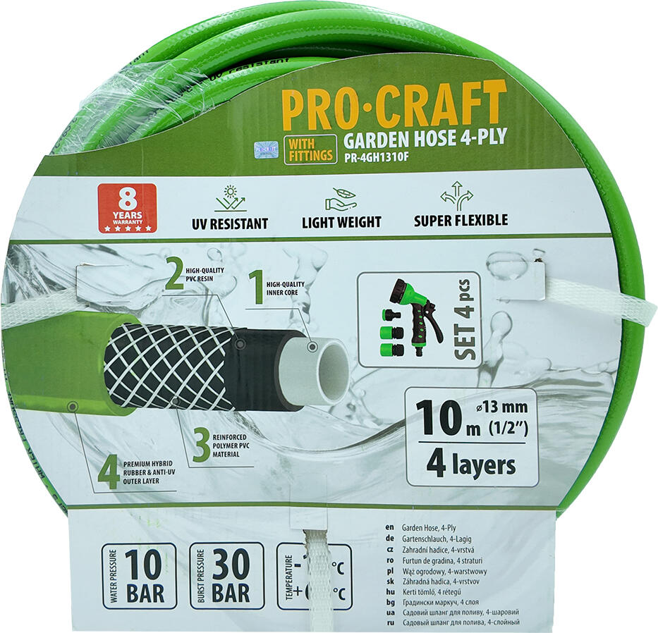 Zelená zahradní hadice Procraft PR-4GH1310F / PR-4GH1310F