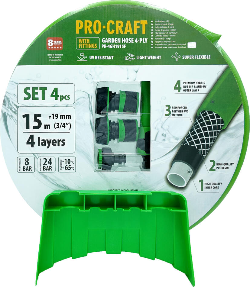 Zelená zahradní hadice Procraft PR-4GH1915F / PR-4GH1915F