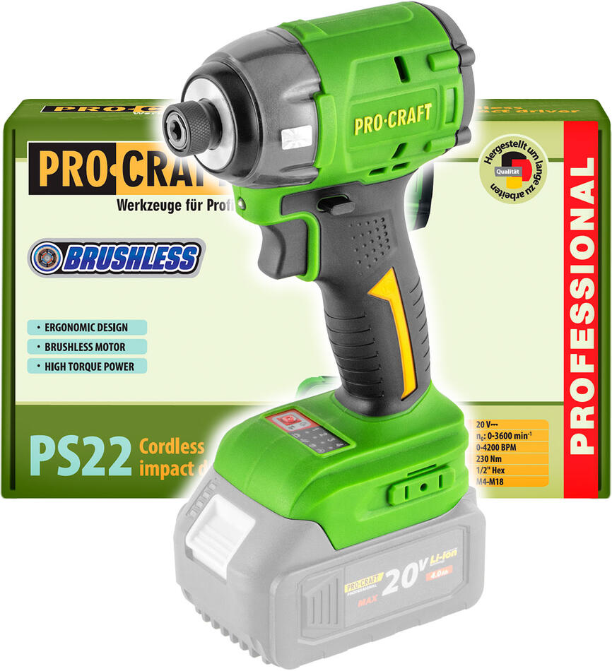 Aku rázový utahovák Procraft PS22bb (bez baterie a nabíječky) / PS22bb