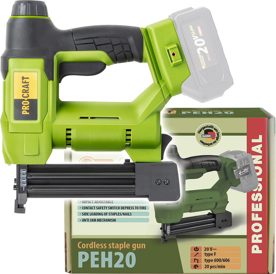 Aku sponkovačka Procraft PEH20 (bez baterie a nabíječky) / PEH20bb