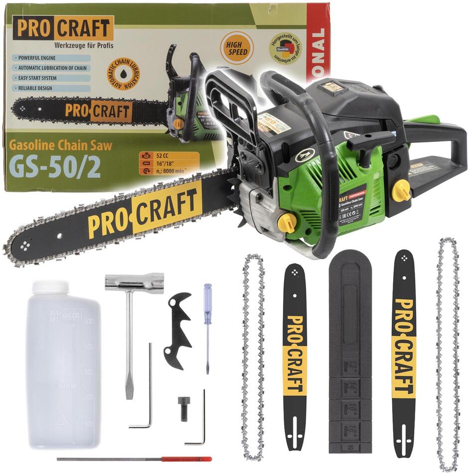 Benzínová řetězová pila Procraft GS-50/2 / GS-50/2