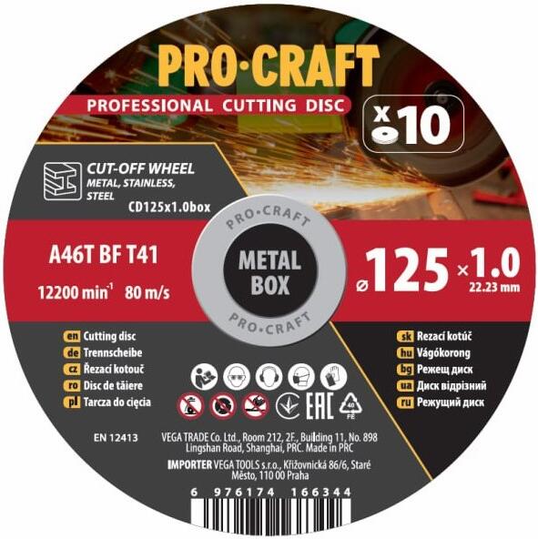 Sada řezných kotoučů Procraft CD125x1.0b / CD125x1.0b