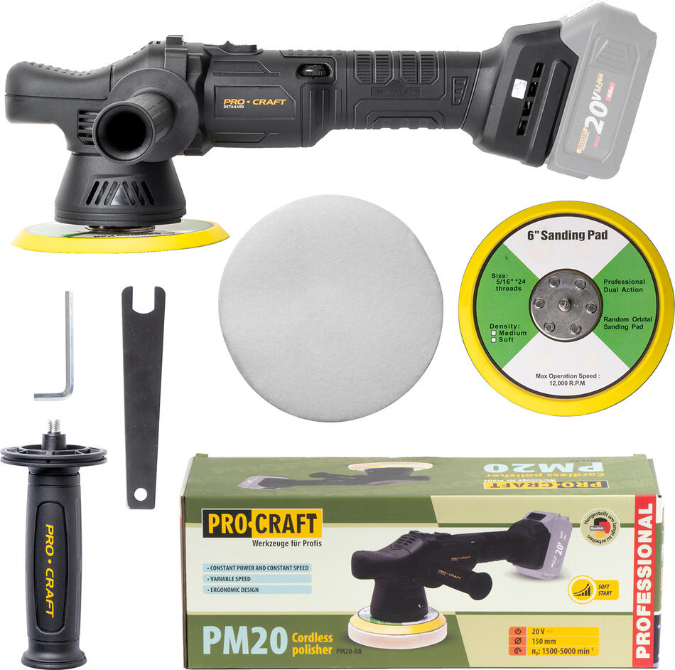 Aku leštička Procraft PM20bb (bez baterie a nabíječky) / PM20bb