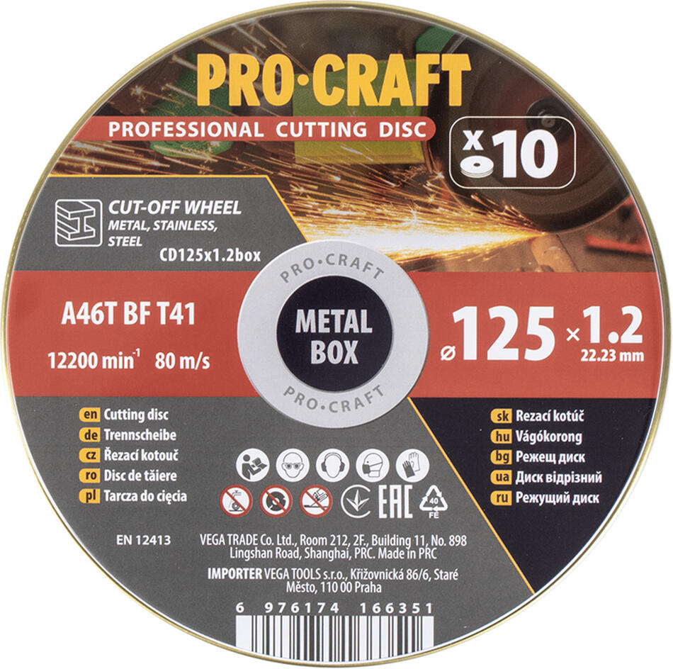 Sada řezných kotoučů Procraft CD125x1.2b / CD125x1.2b