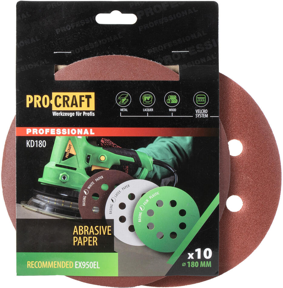 Brusný papír 10 ks. Procraft ?D180.100 / KD180.100