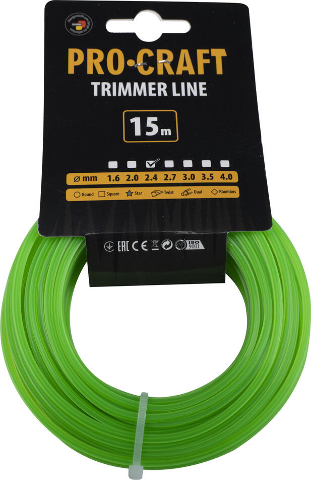 Struna žací (2.4mm) (15m) hvězda Procraft ZI-2.4/15 / ZI-2.4/15