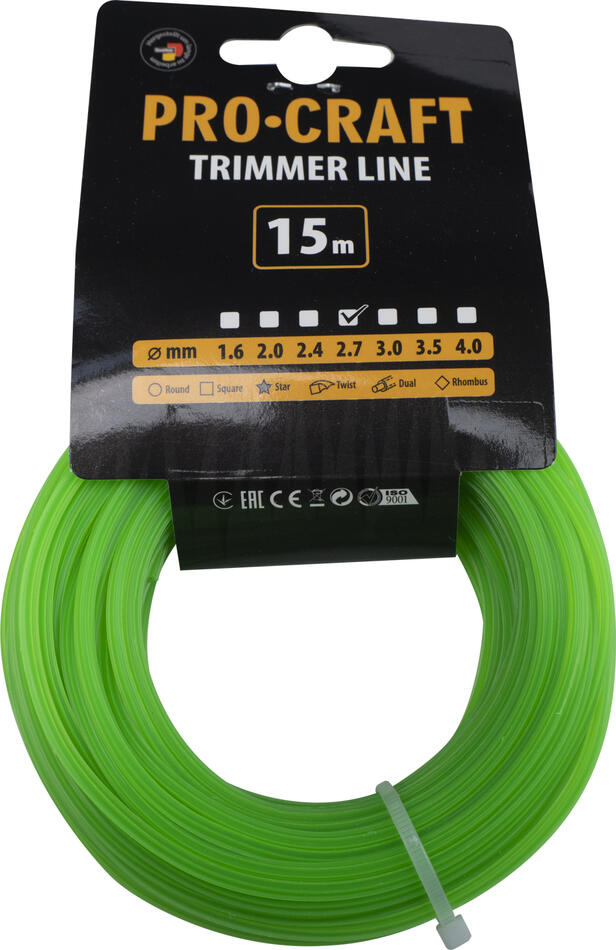 Struna žací (2.7mm) (15m) hvězda Procraft ZI-2.7/15 / ZI-2.7/15