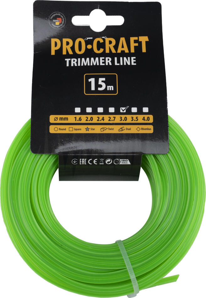 Struna žací (3mm) (15m) hvězda Procraft ZI-3/15 / ZI-3/15