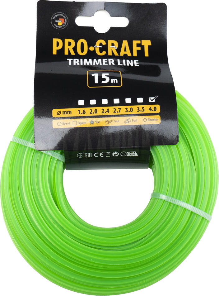 Struna žací (4mm) (15m) hvězda Procraft ZI-4/15 / ZI-4/15
