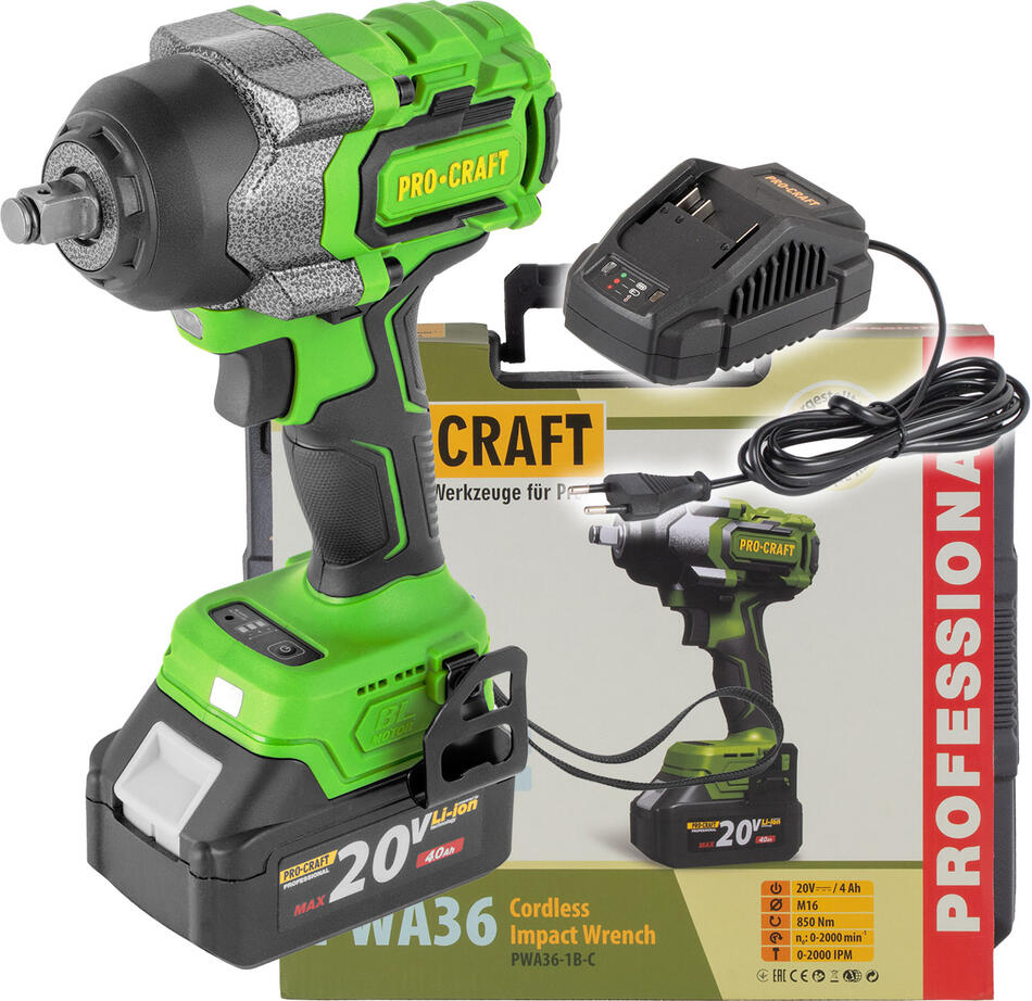 Aku rázový utahovák Procraft PWA36 1B / PWA36-1B-C