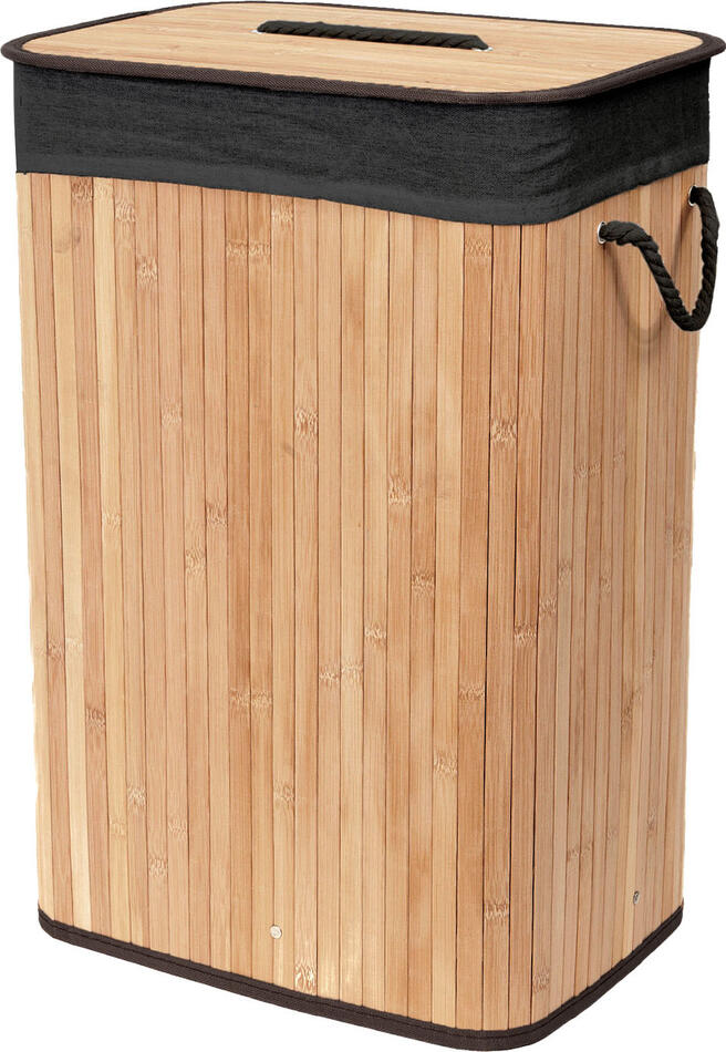 Skládací koš na prádlo Compactor BAMBOO 90 l 45 × 35 × 60 cm, bambus