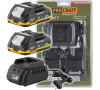 Sada baterie 20V 2Ah (2 ks) + 1 nabjeka Procraft PBC-Set 1 / PBC-Set 1