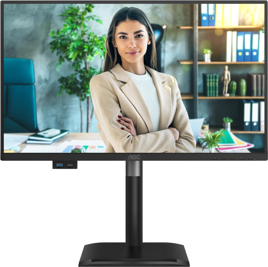 AOC LCD 24P4U 23,8" IPS / 1920x1080@120Hz / 4ms / 300cd / VGA / HDMI / DP / 4xUSB / USB-C / Repro / Pivot / HAS / 5 let