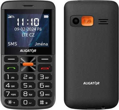 ALIGATOR A910 4G Senior černý + nabíjecí stojánek