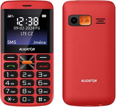 ALIGATOR A910 4G Senior červený + nabíjecí stojánek