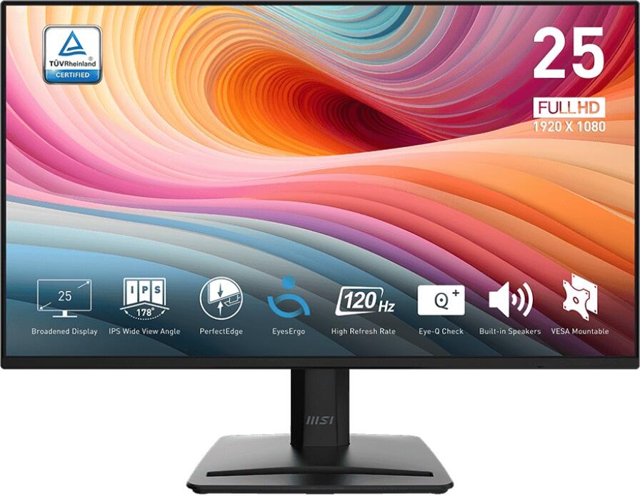 MSI Pro/MP252 E2 / 24,5" / IPS / FHD / 120Hz / 1ms / Black / 2R (PRO MP252 E2)
