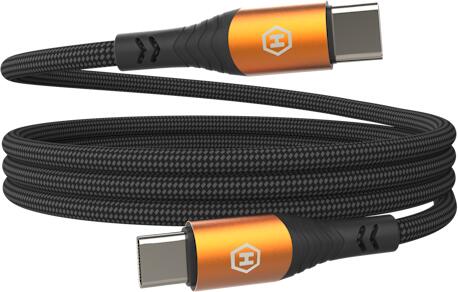 Magnetický kabel Hammer USB-C/USB-C 100W 1m, černý
