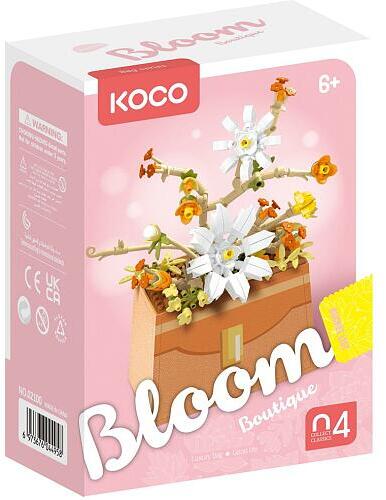 Stavebnice mini KOCO Květina v kabelce plast 232ks v krabičce 11x15x6cm
