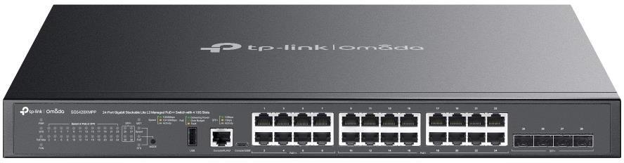 TP-Link omada 24-Port Gigabit Stackable Lite L3 Managed PoE++ Switch with 4 10G Slots (SG5428XMPP)