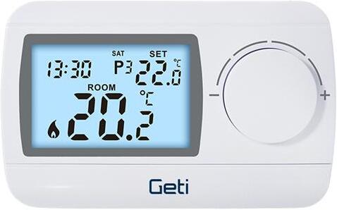 Termostat GETI GRT04 drátový programovatelný 7denní