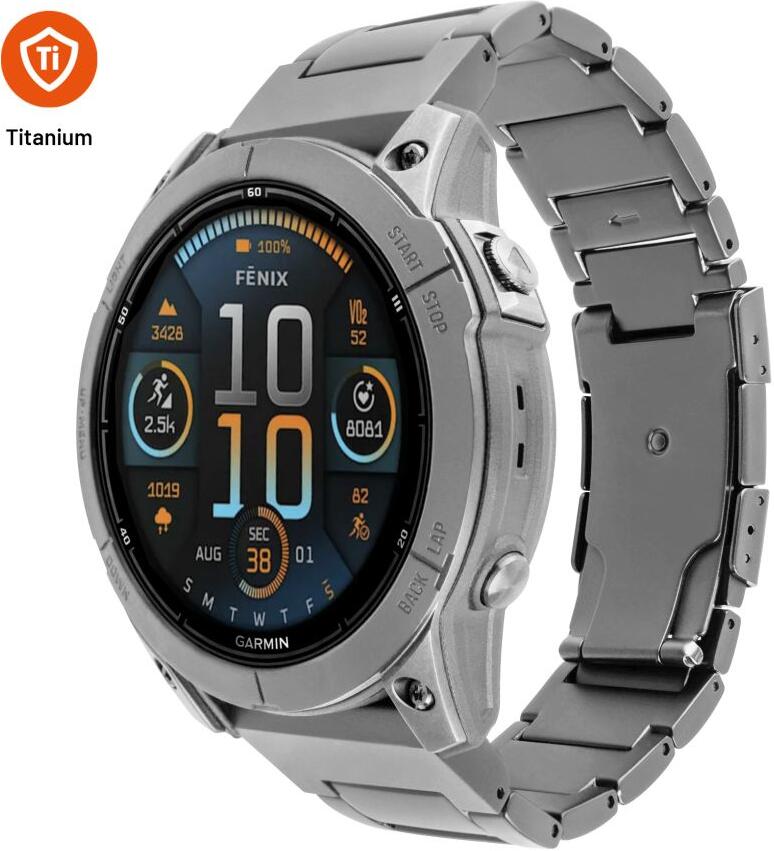 Titanový řemínek FIXED Titanium Strap pro Garmin QuickFit 26mm, přírodní titan