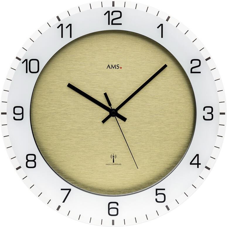 Designové nástěnné hodiny 5593 AMS řízené rádiovým signálem 38cm